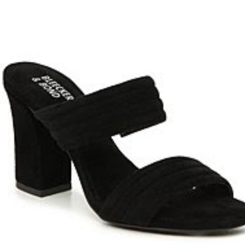 Bleecker & Bond Dorothy Block Heel Mule Sandal Black Size 6